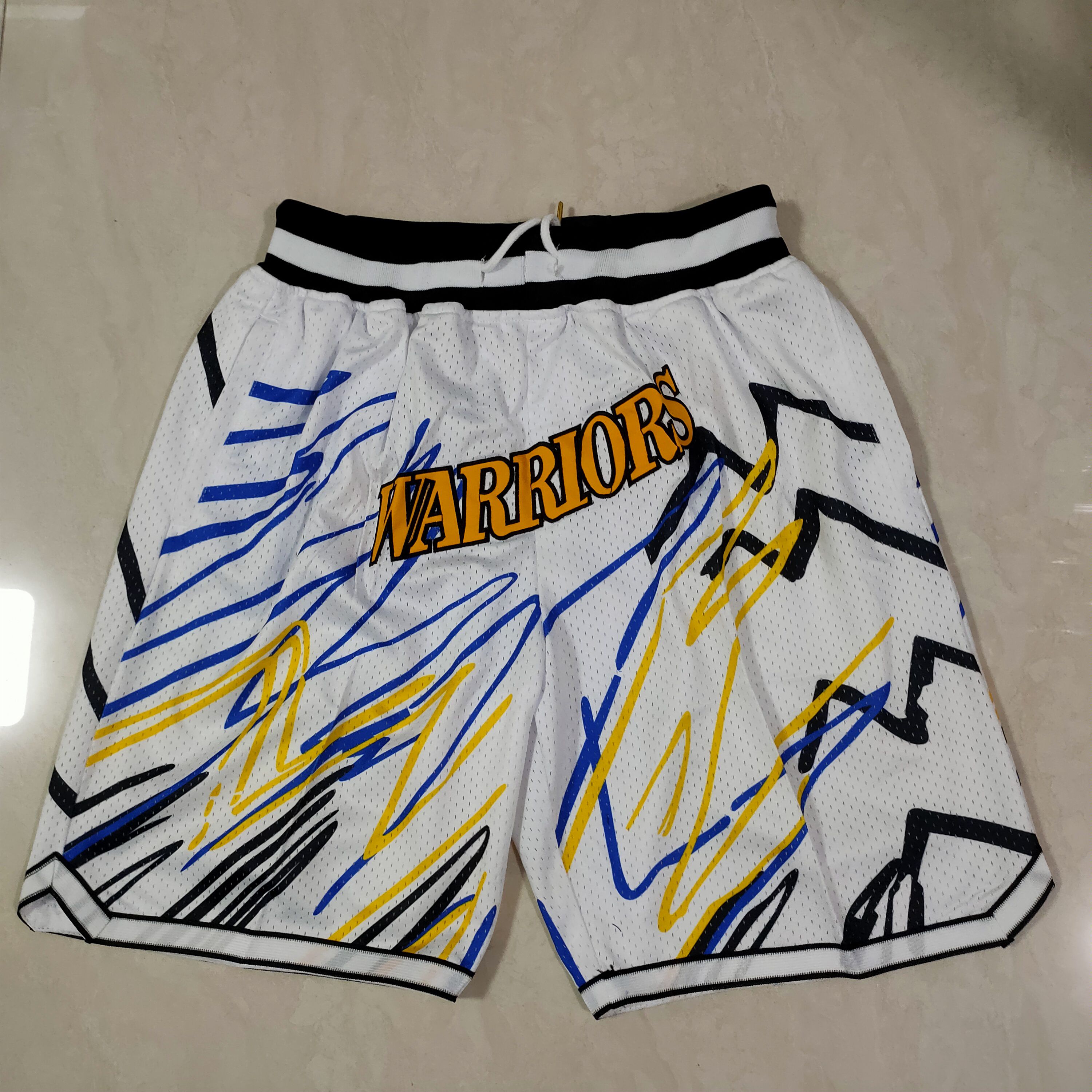 Men NBA 2021 Golden State Warriors White Shorts